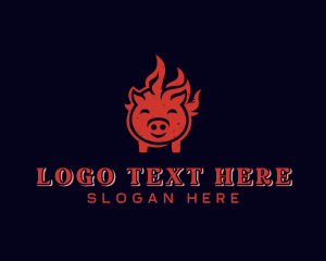 Meat - Fire Pork Barbecue logo design
