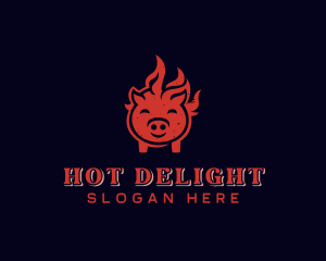 Flame Pork Barbecue logo design