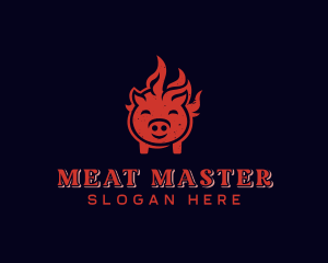 Flame Pork Barbecue logo design