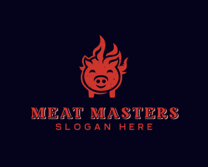 Flame Pork Barbecue logo design