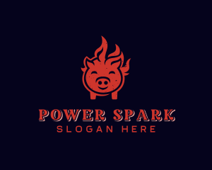 Roast - Fire Pork Barbecue logo design