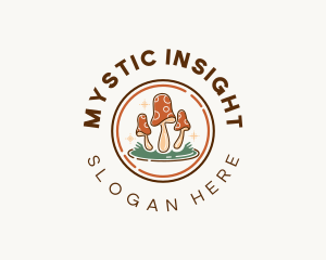 Whimsical Holistic Mushroom logo design