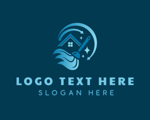 Sanitary - Cleaning House Mop logo design