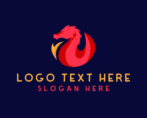 Fire Dragon Wing logo design