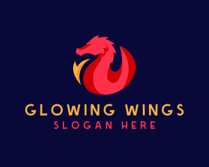 Fire Dragon Wing logo design