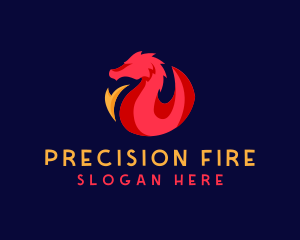 Fire Dragon Wing logo design