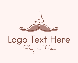 Men - Brown Mustache Man logo design