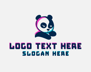 Character - Glitch Gamer Panda logo design