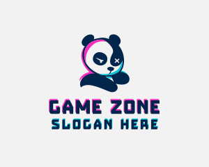 Glitch Gamer Panda logo design