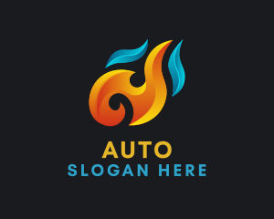Cold - Fire Heating Cooling logo design