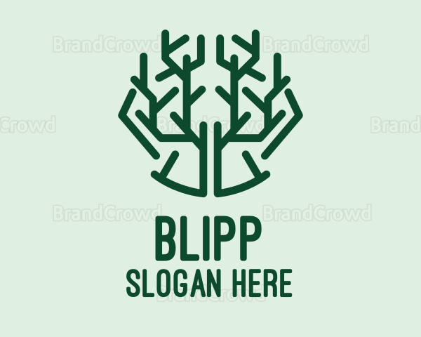 Tree Branch Line Art Logo