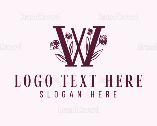 Floral Boutique Letter W Logo