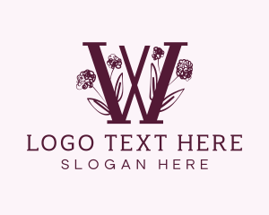 Flower Fashion Letter W  Logo