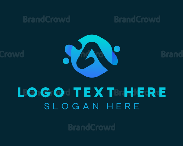 Blue Liquid Letter A Logo