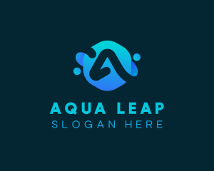 Blue Liquid Letter A logo design