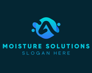 Moisture - Blue Liquid Letter A logo design