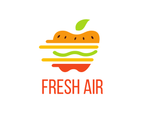 Healthy Fresh Burger logo design