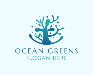 Seaweed - Aquatic Nature Coral Reef logo design