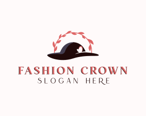 Wreath Fashion Hat logo design