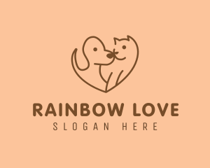 Heart Pet Love logo design