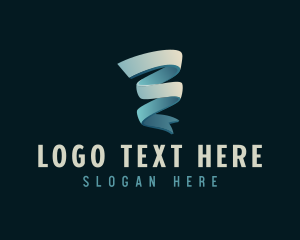 3d - 3D Ribbon Tornado logo design