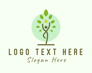 Agriculture - Wellness Yoga Pose logo design