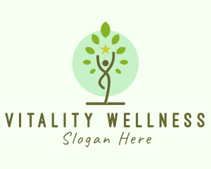 Wellness Yoga Pose logo design