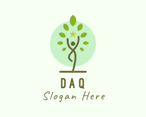 Vegan - Wellness Yoga Pose logo design