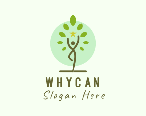 Vegan - Wellness Yoga Pose logo design