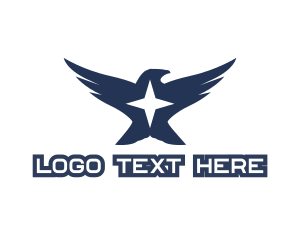 Fighter - Bird Star Wings logo design