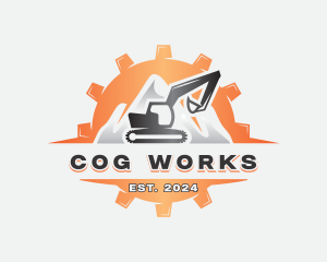 Excavator Cog Construction logo design