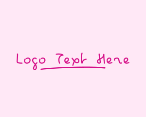 Pink - Pink Childish Wordmark logo design