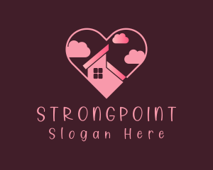 Orphanage - Pink House Roof Heart logo design