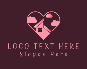 Heart - Pink House Roof Heart logo design