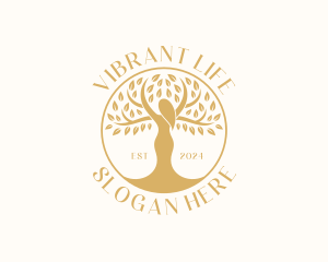 Organic Woman Tree logo design