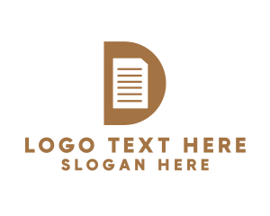 Gold D Document Logo