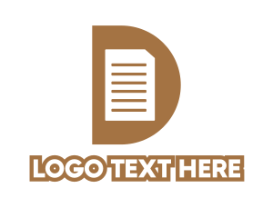 Printing Press - Gold D Document logo design