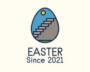 Concrete Stairs Egg logo design