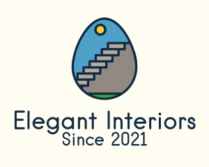 Concrete Stairs Egg logo design