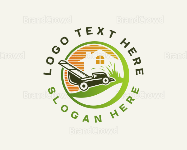 Lawn Mower Gardening Logo