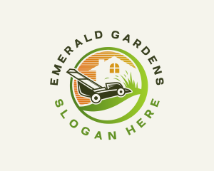 Lawn Mower Gardening logo design