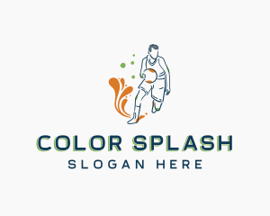 Basketball Player Splash logo design