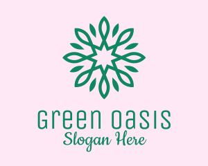 Green Star Flower  logo design