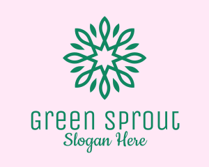 Green Star Flower  logo design