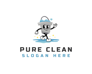 Cleaning Bucket Pail  logo design