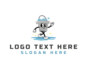 Mascot - Cleaning Bucket Pail logo design