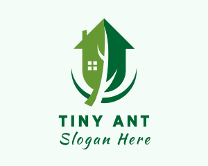 House Residential Leaf logo design