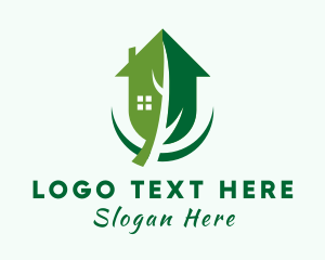 Greenhouse - House Residential Leaf logo design