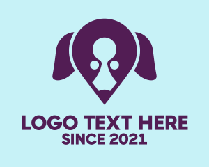 Dog Location Pin logo design