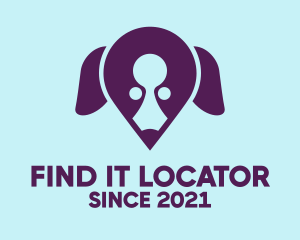 Dog Location Pin logo design